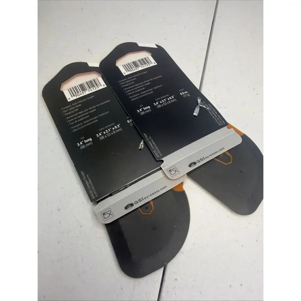 GSI ' COMPACT SCRAPER ' LIGHTWIEGHT/ NON-STICK SAFE ' ORANGE/GREY ' LOT OF 2